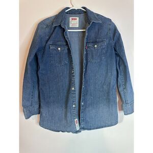 Levi’s Denim Western Shirt Youth M (10–12) Fits Women’s XS/S Vintage Wash